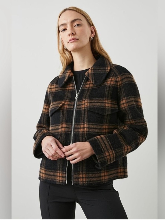 Rails Jackets & Blazers - Rails Cheyenne‎ Jacket Came Jet Black Tan Brown Women Small Wool Blend Zip Up